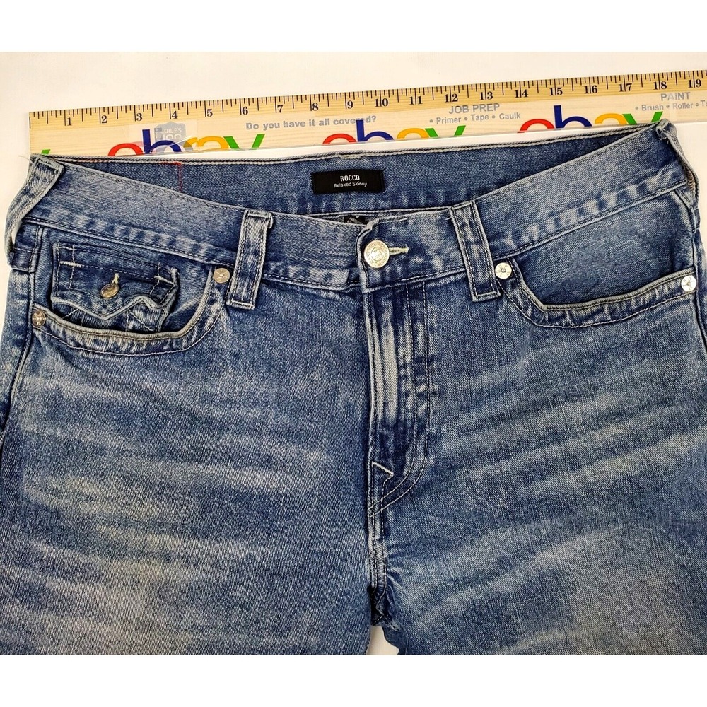 True Religion ROCCO FLAP Relaxed SKINNY JEANS 107327 Light Mixer 36x31 - Picture 6 of 16